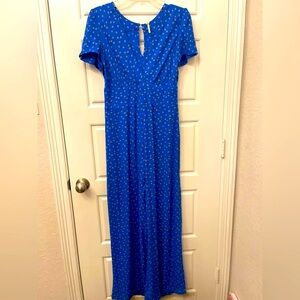Free People Woman’s Blue Floral Jumpsuit size:4 Preloved No Notable Flaws